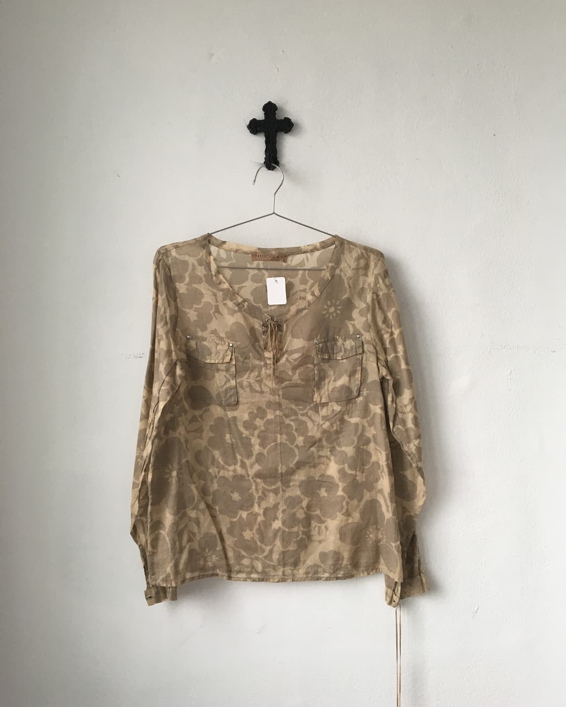 Lace up point ethnic mood top 상품이미지1