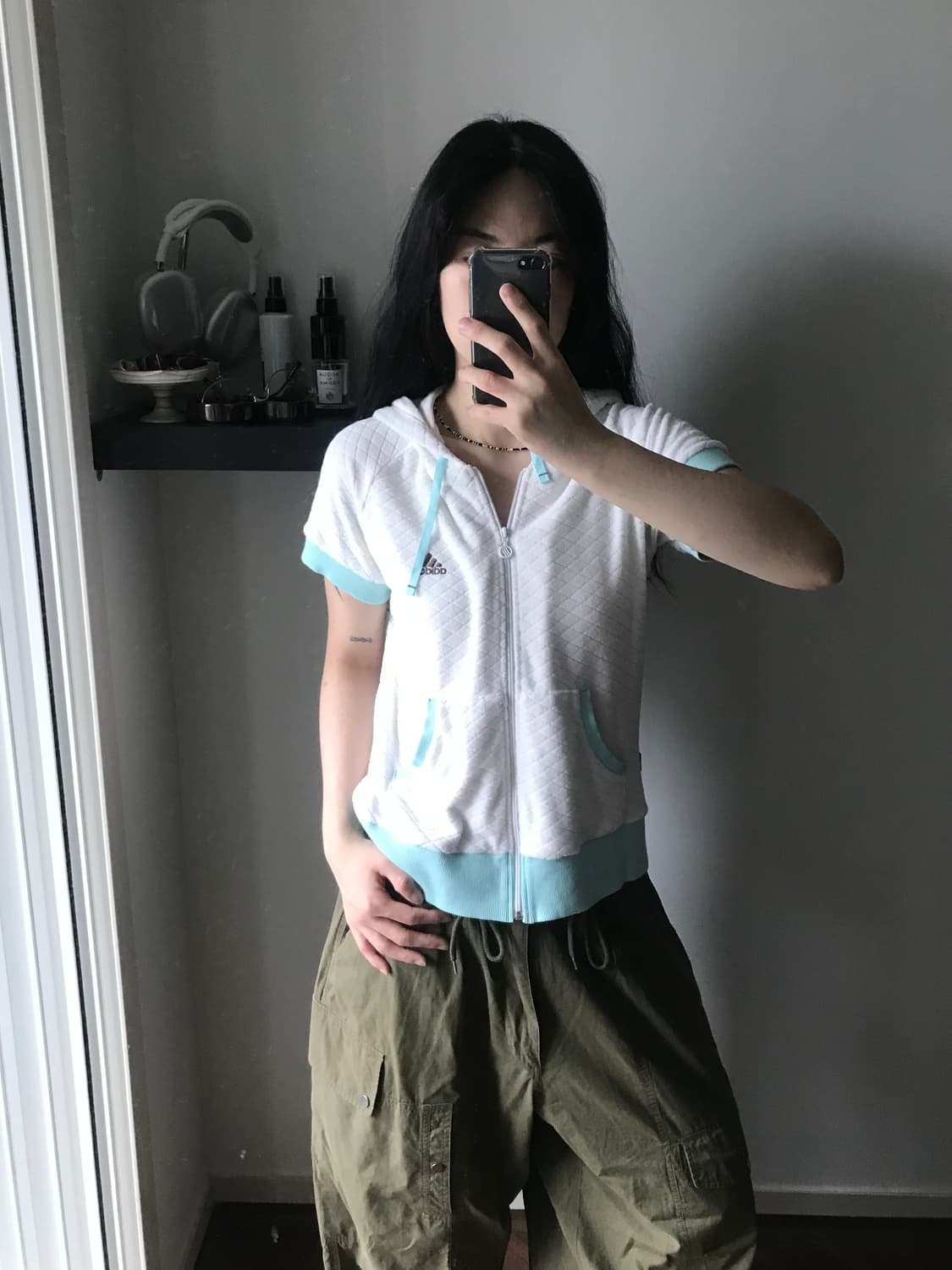 아디다스 00년대 올드스쿨 삼선 로고 반팔 집업 대장급 상품이미지3