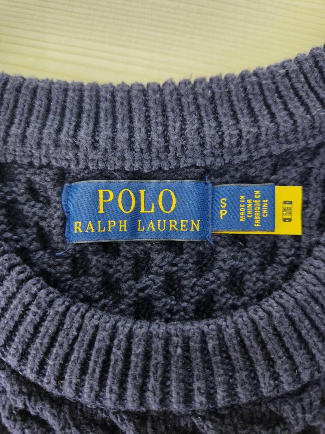 신형QR)폴로랄프로렌 아란 케이블 피셔맨 니트 네이비_S 상품이미지5