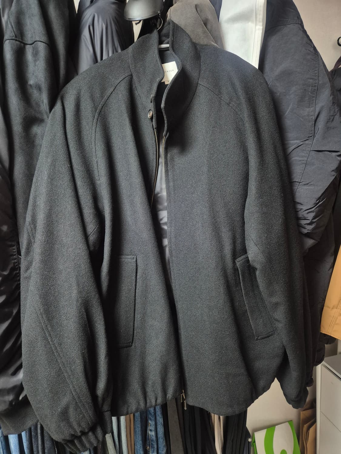 셔터 울 해링턴 자켓 블랙 M 상품이미지6