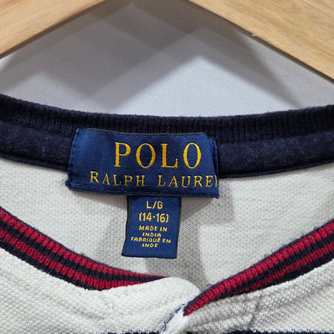 폴로랄프로렌 피케 헨리넥 스트라이프 롱슬리브 L(14/16) 상품이미지3