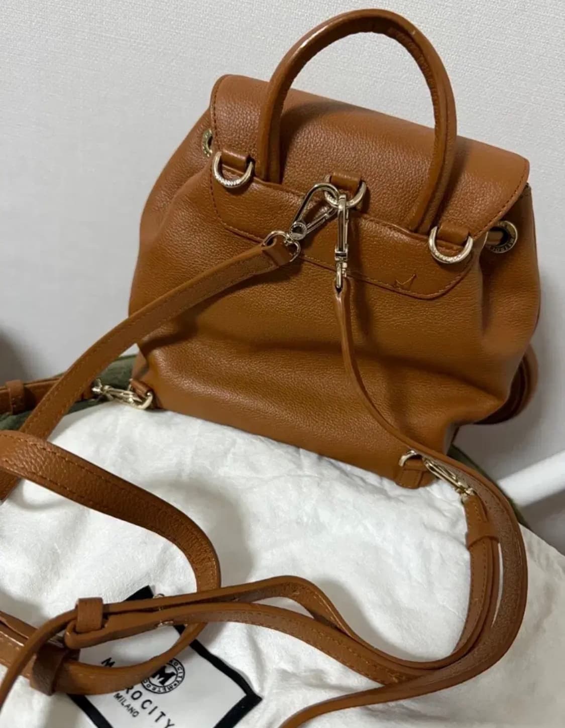 메트로시티 브라운 가죽 백팩 + 코인 지갑 상품이미지2