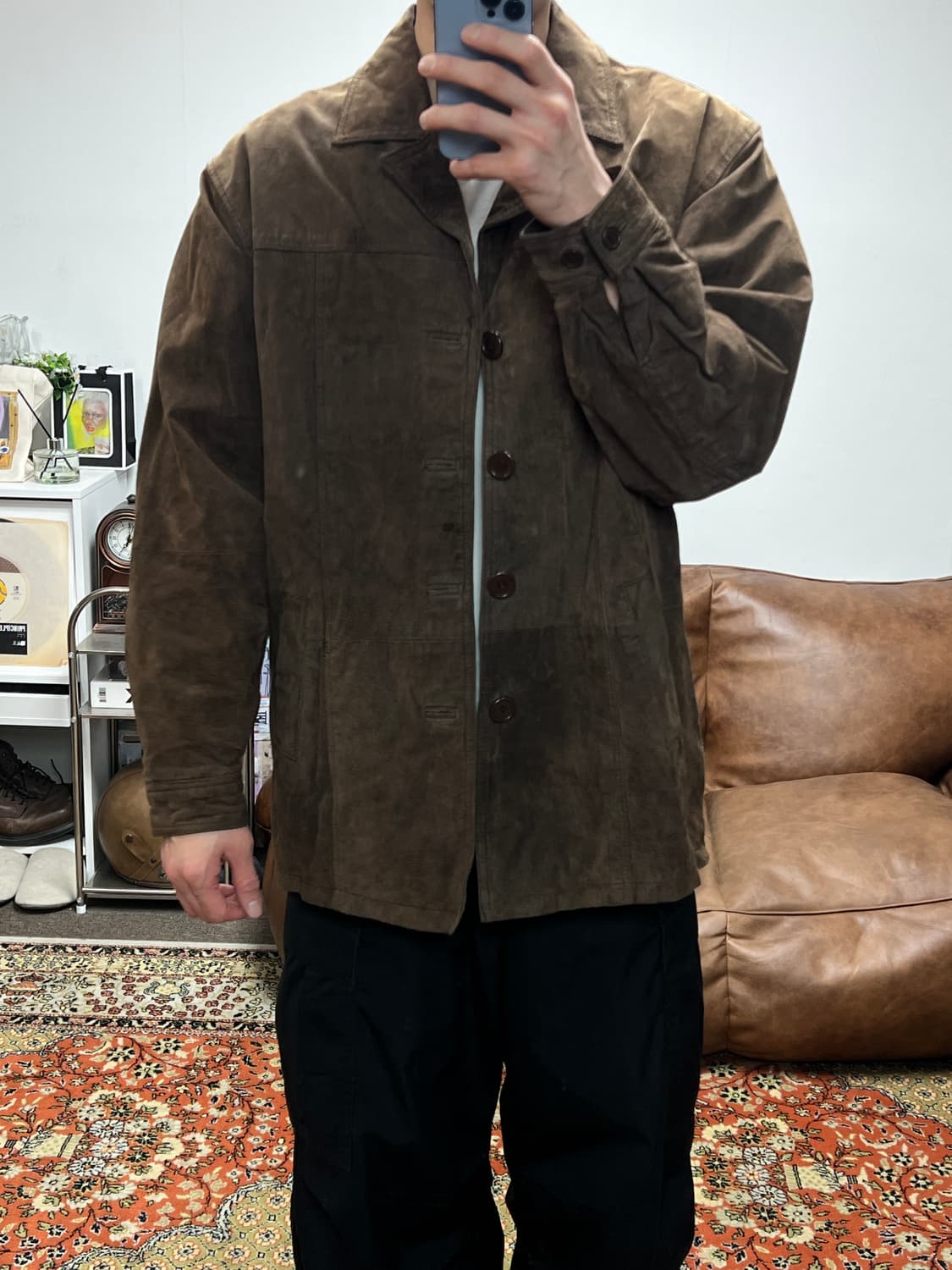 [실측 XL] 빈티지 돈피 오버핏 레더 카코트  상품이미지4