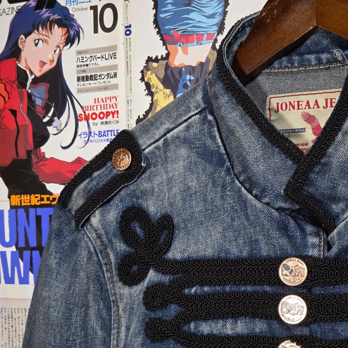 빈티지 워싱 데님 나폴레옹 라인 자켓 상품이미지3