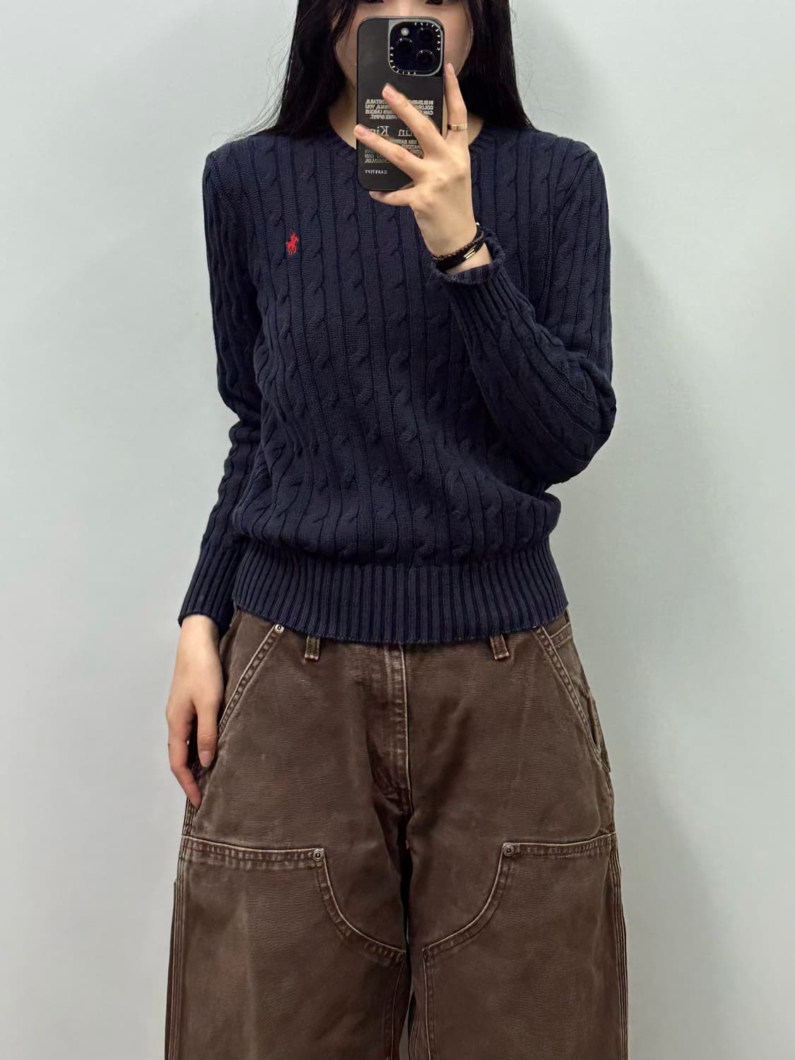 폴로 랄프로렌 네이비 꽈배기 니트 상품이미지1