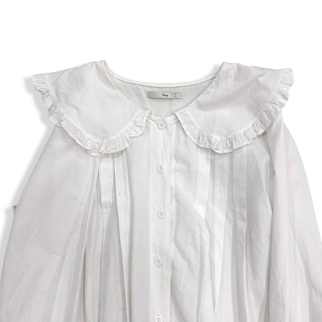 Wide Frill Neck Girlish Blouse 상품이미지3