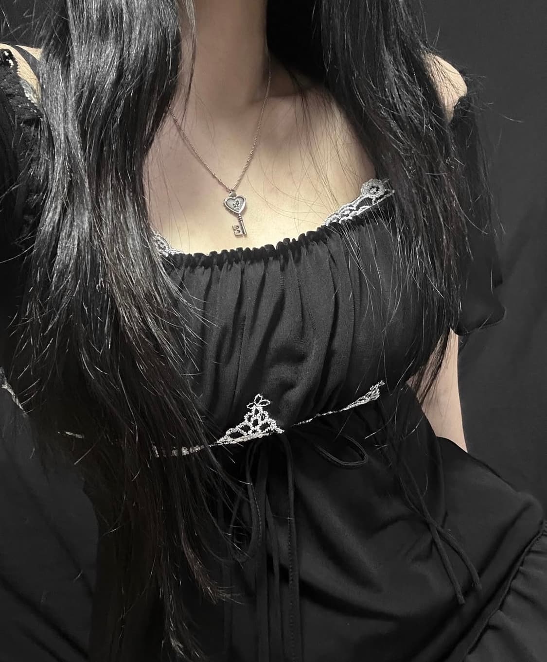 오즈온 블랙레이스 오리엔탈 탑  상품이미지3