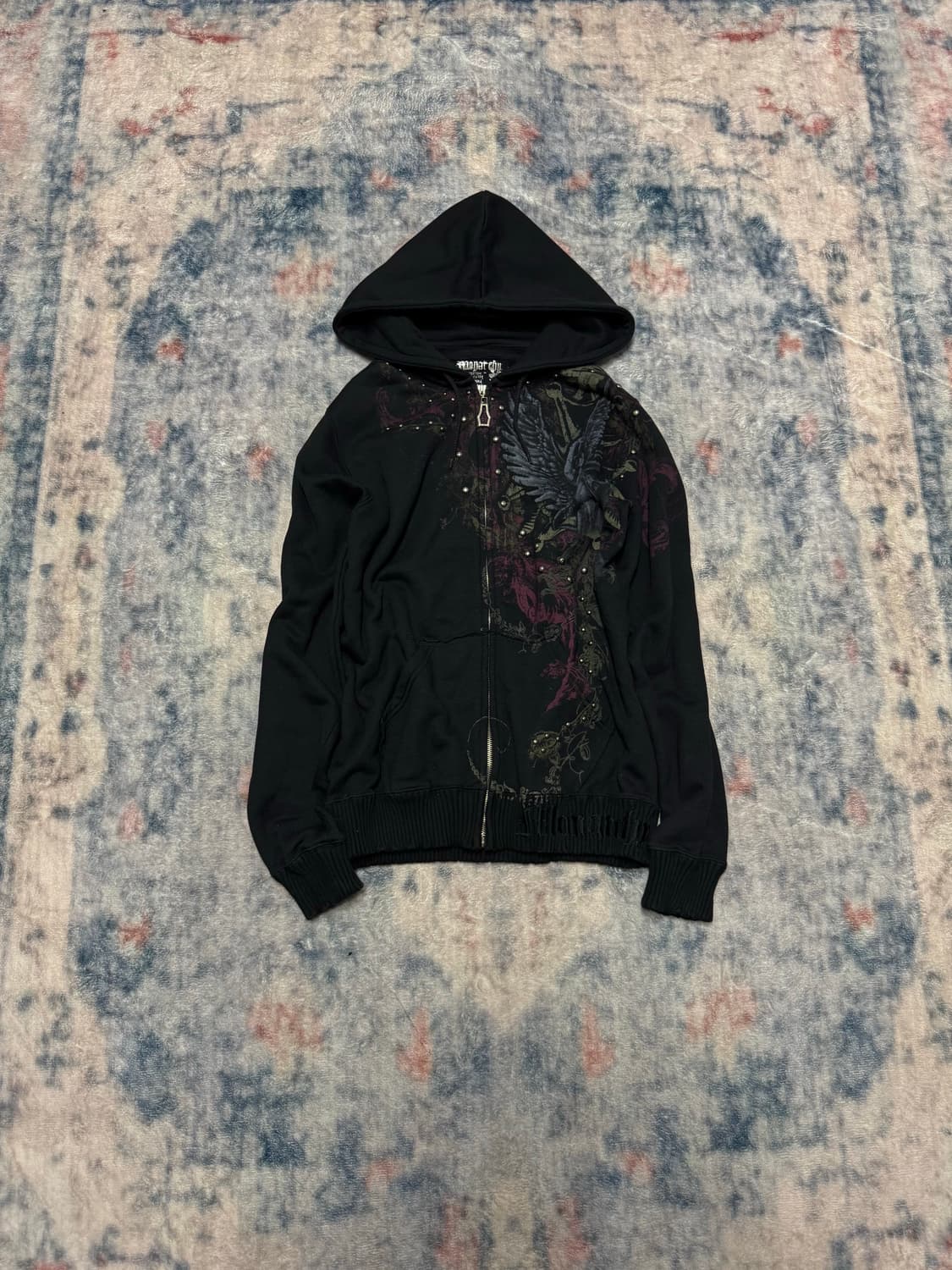 Monarchy stud punk tattoo hoodie 상품이미지2