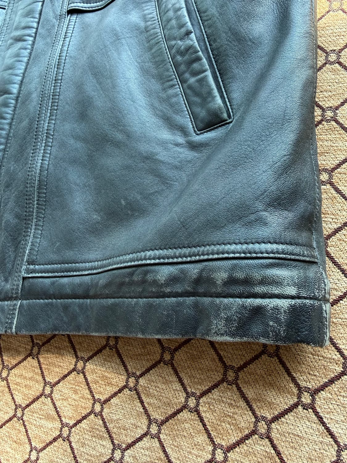 Slazenger Lambskin 싱글카라 레더 자켓 상품이미지6