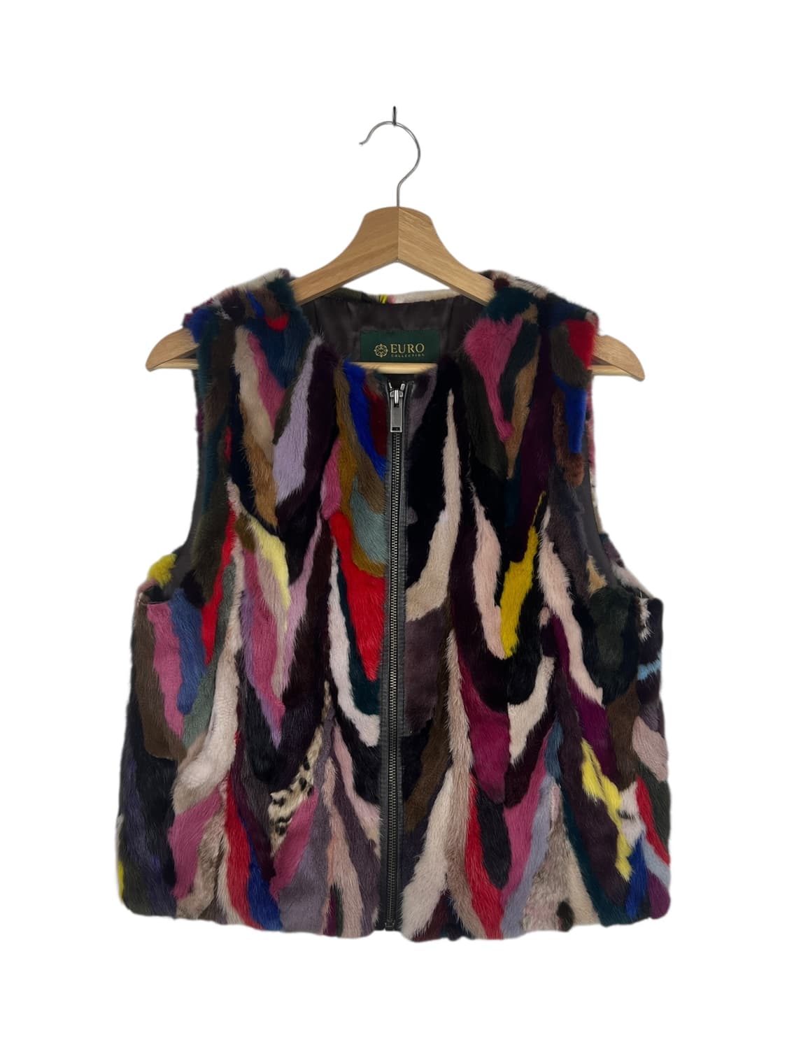 EURO Collection 멀티컬러 밍크 조끼 SIZE 66 상품이미지1