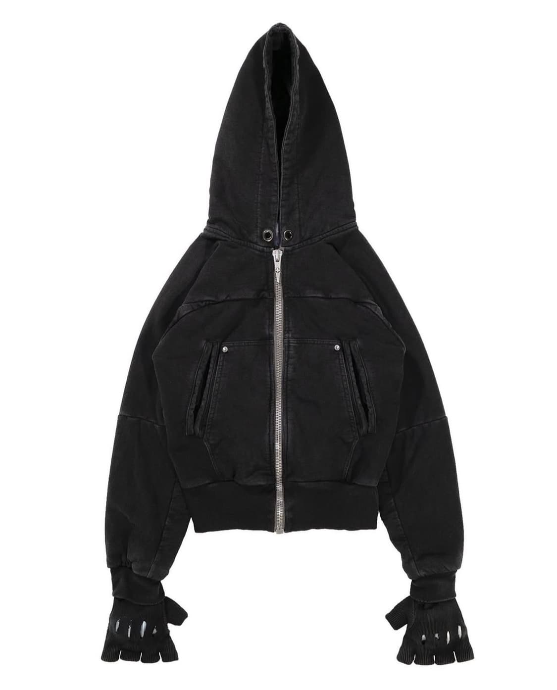 샤인 럭셔리 보조마네 인서티드 지퍼 후드 기모 티셔츠 상품이미지3