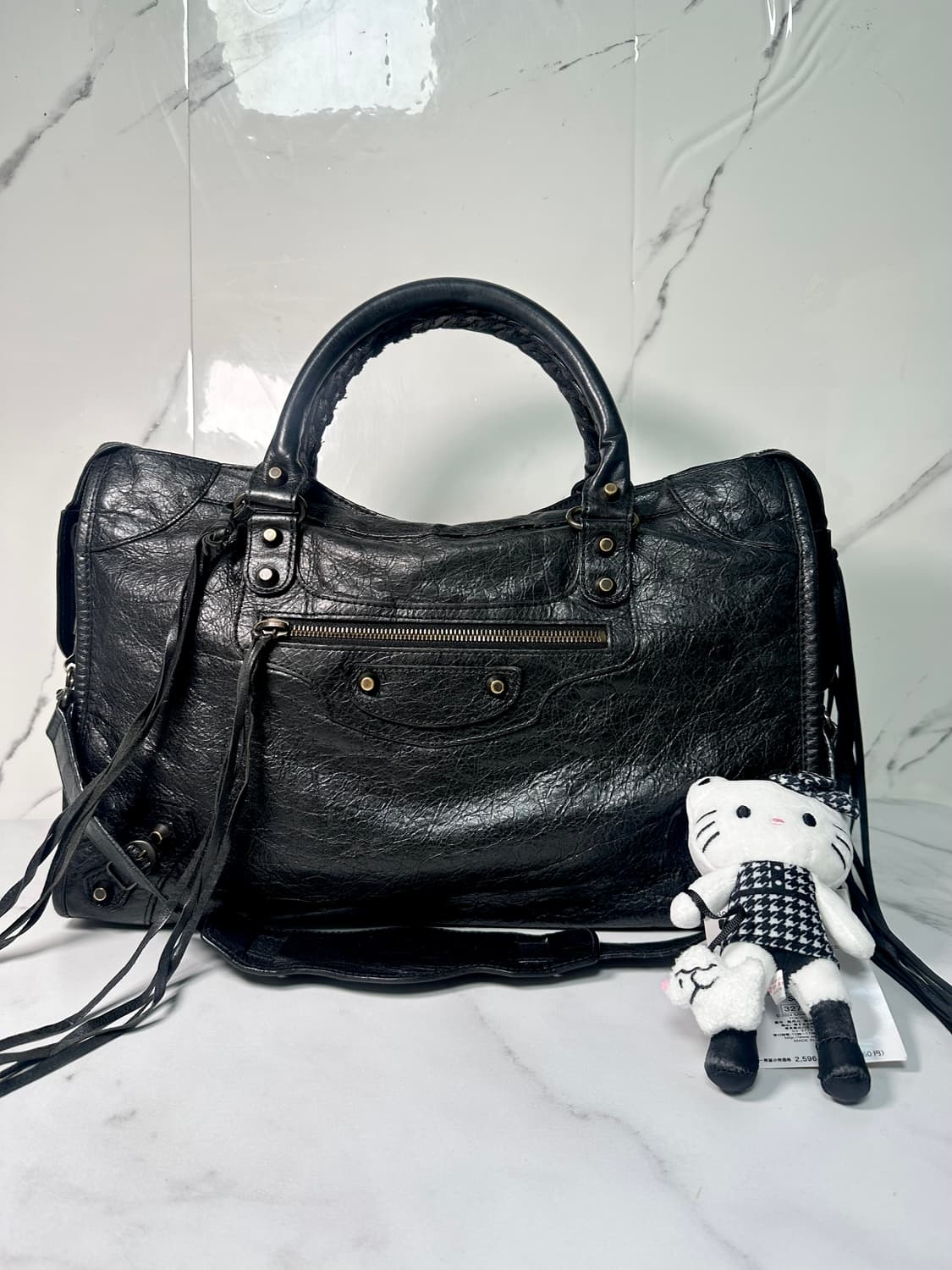 [A 정품] 발렌시아가 시티 모터백 미디움 블랙 상품이미지2