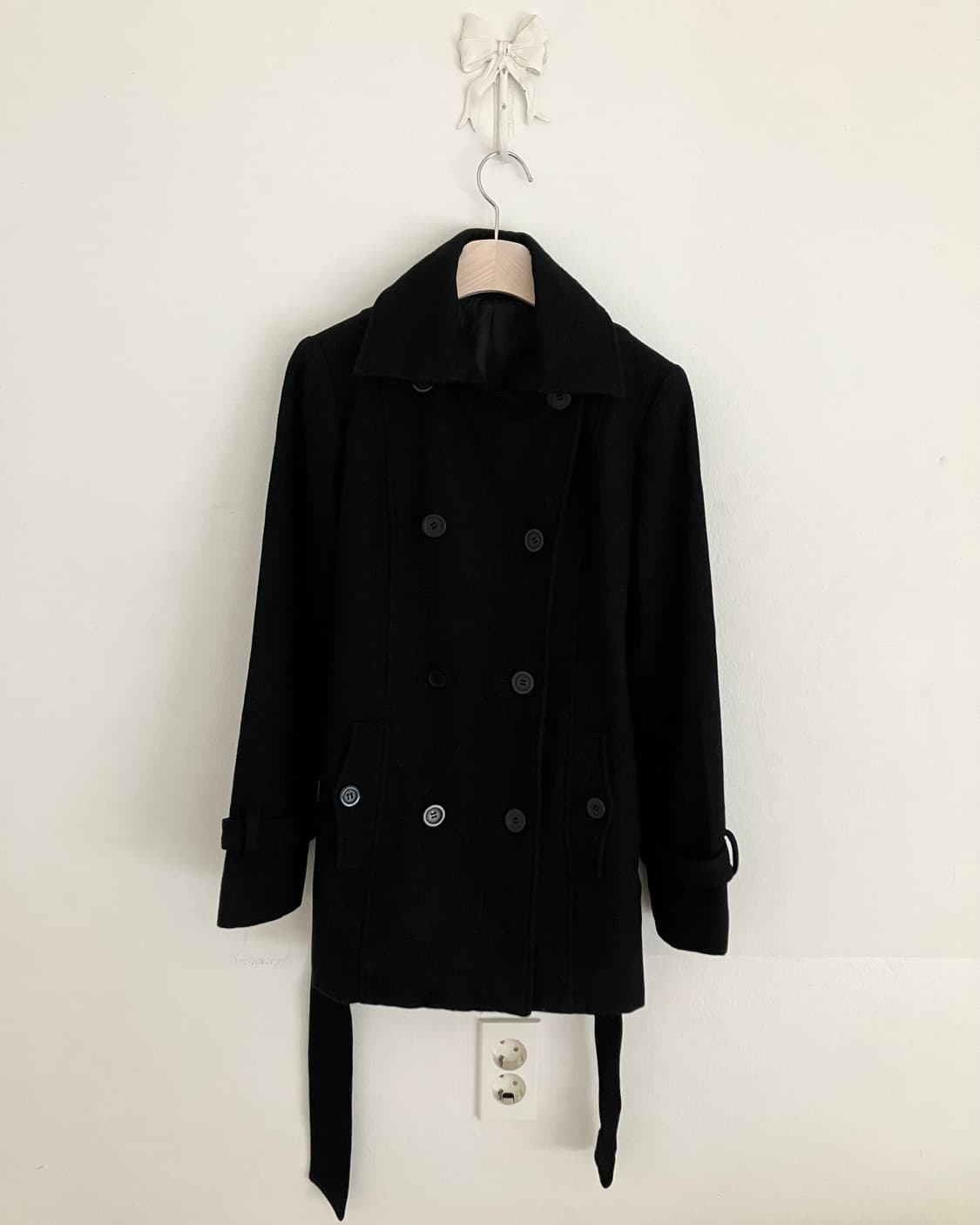 블랙 더블 코트 상품이미지5