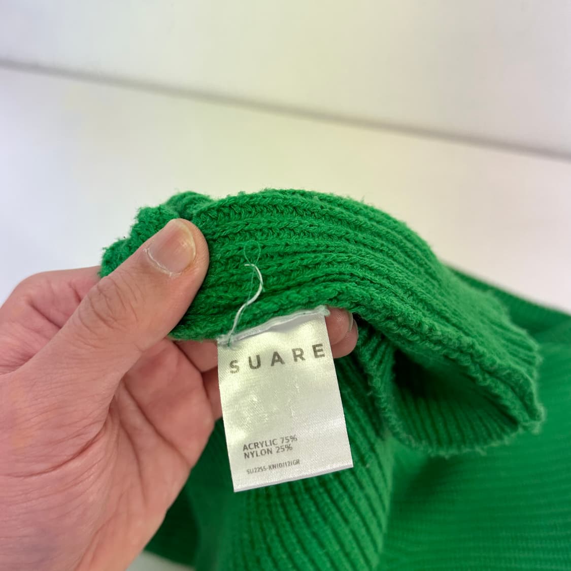 L-XL 수아레 보테가그린 루즈오버핏 라운드와플니트 상품이미지5