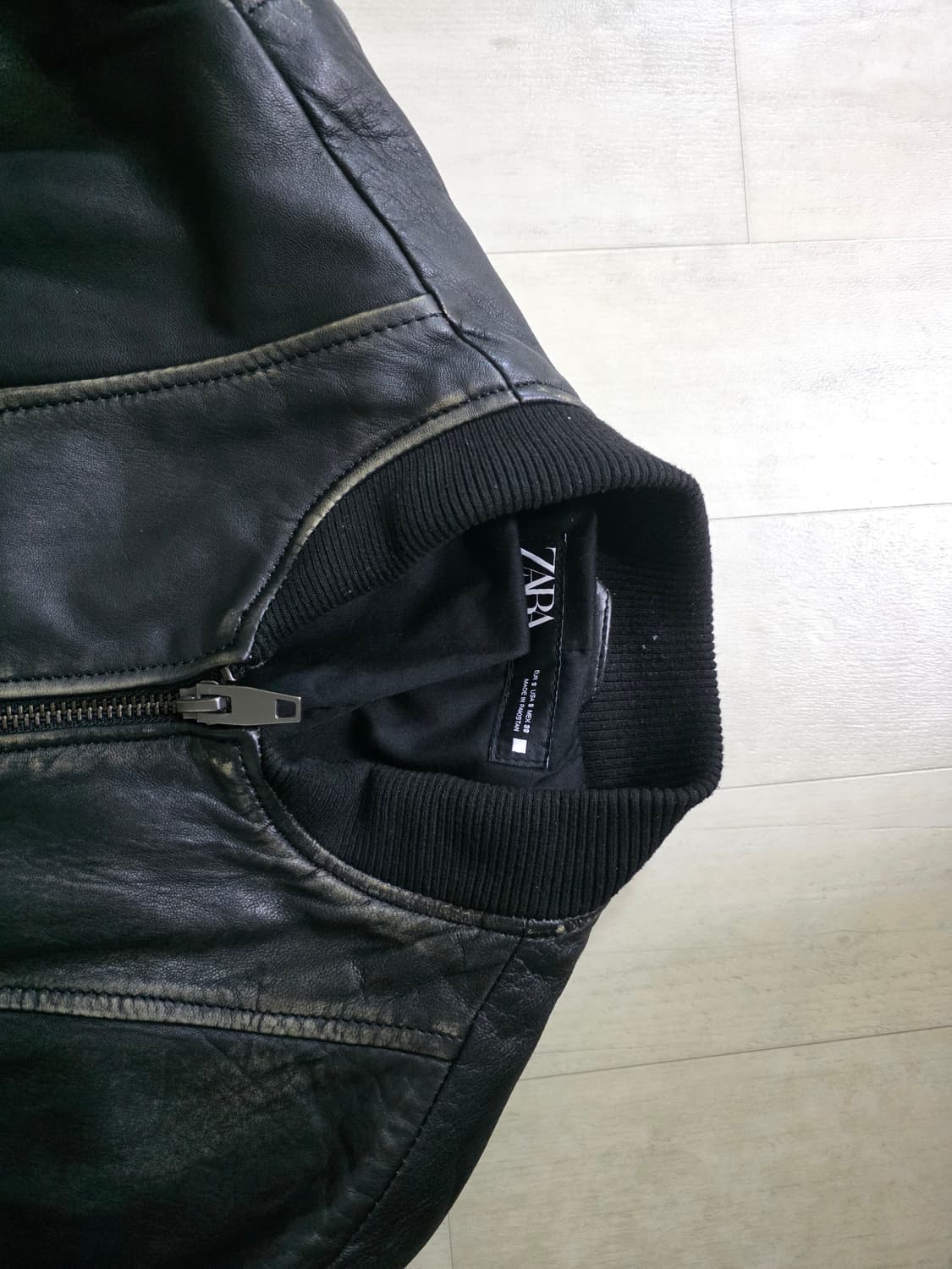 자라 빈티지 램스킨 리얼 레더 자켓 S 상품이미지4