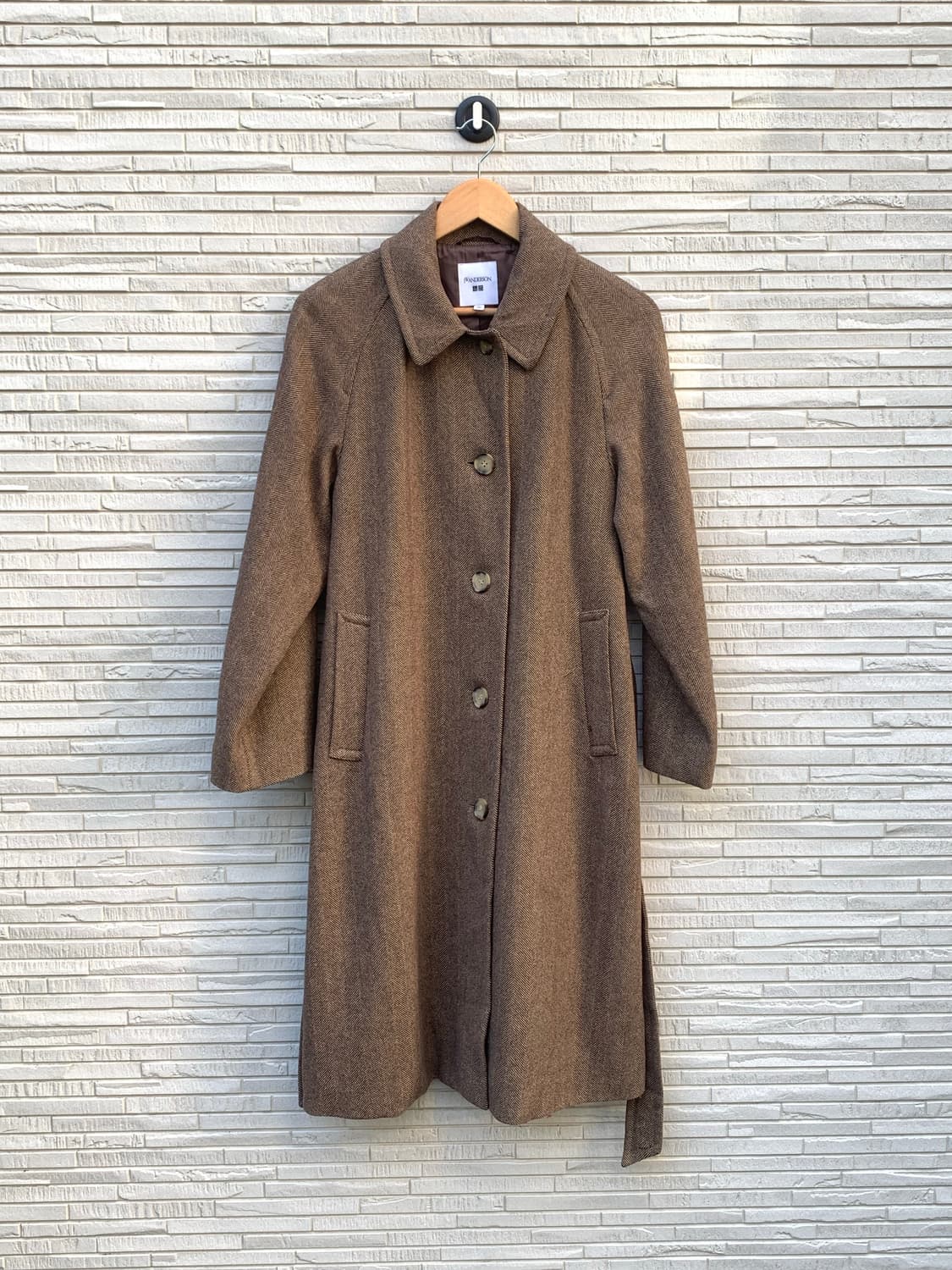 jw앤더슨 유니클로 헤링본 발마칸 울 코트 (brown) 상품이미지8