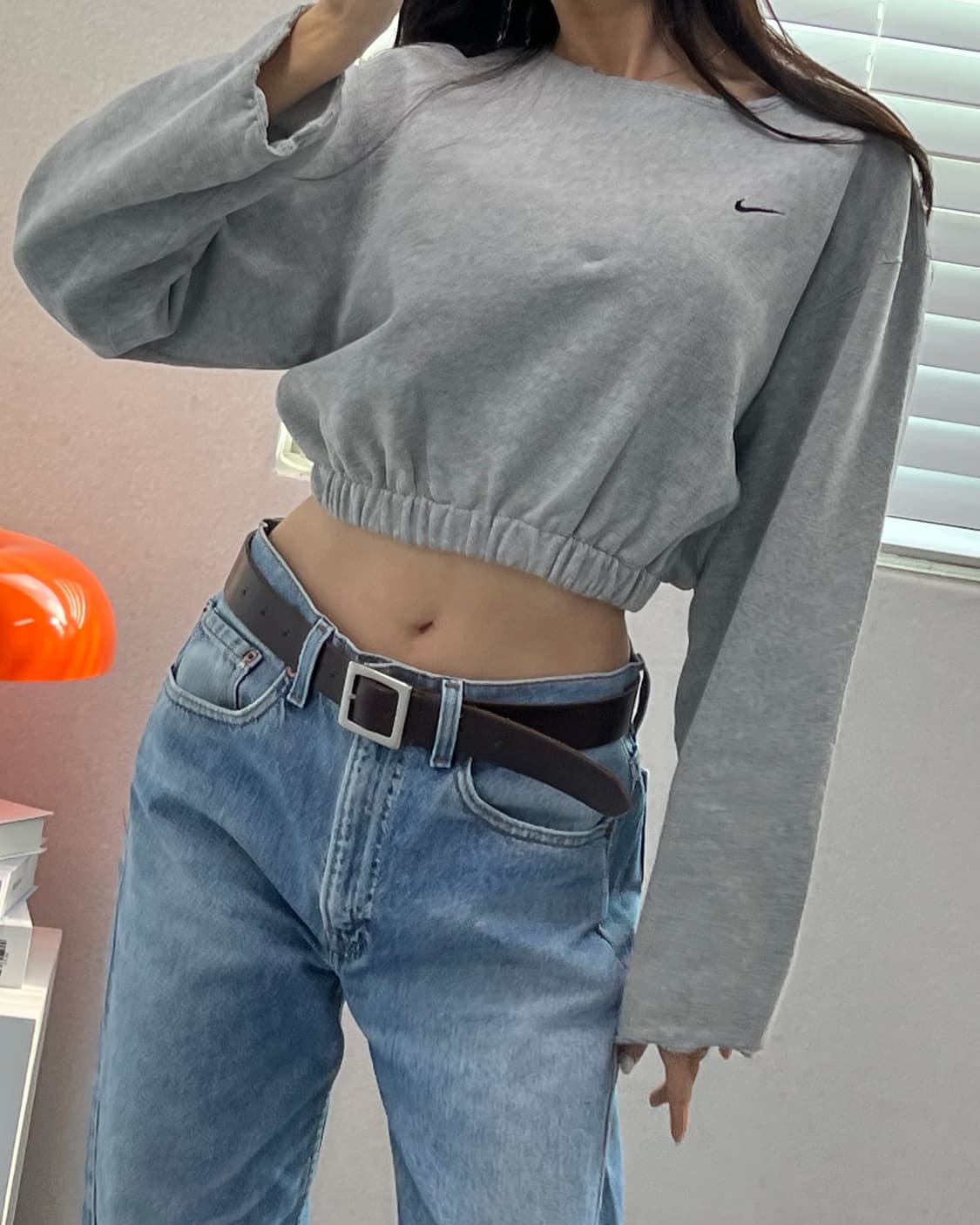 (WOMEN)나이키 크롭 맨투맨-M1450 상품이미지1