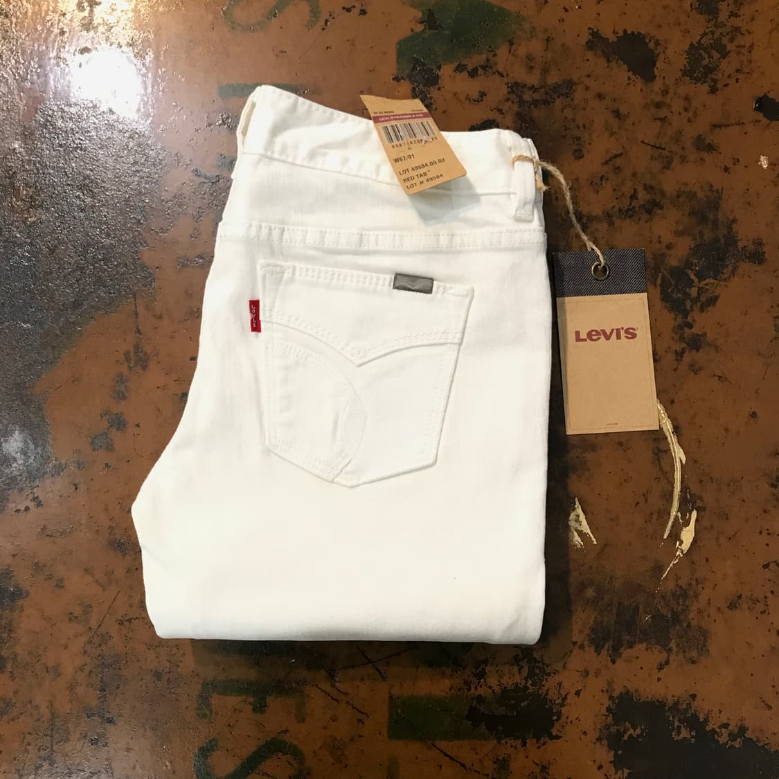 데드스탁 리바이스 화이트 슬림핏 데님 팬츠 허리 27 28 사이즈 상품이미지1