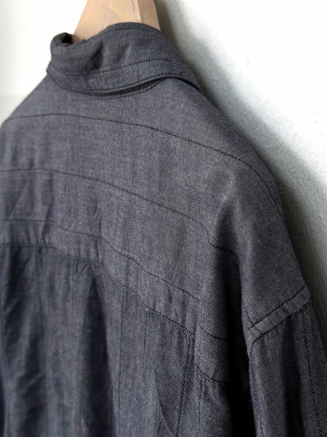 Cotton chambray panel cropped shirt 상품이미지6