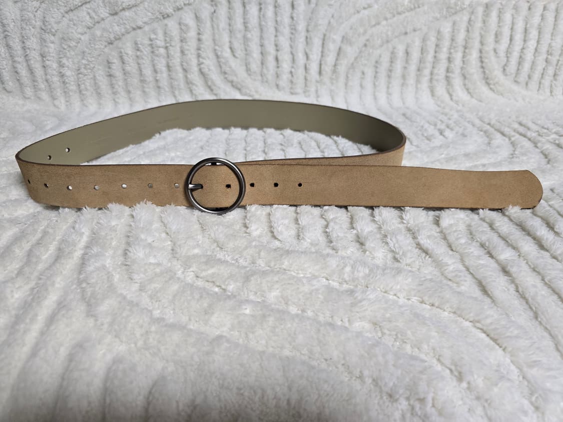 이탈리아 가죽 라운드 버클 스웨이드 벨트 상품이미지3