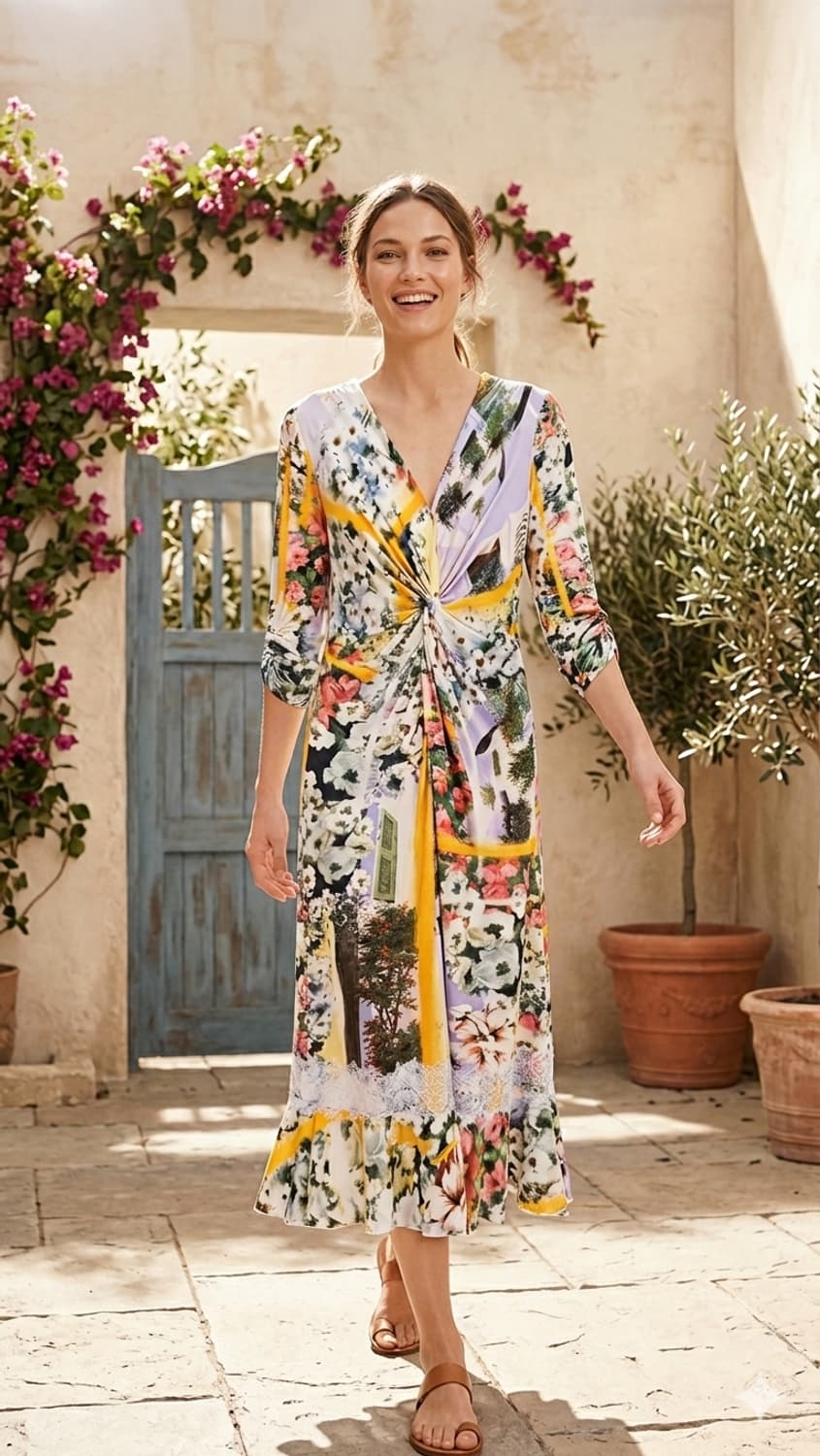 띠어리 플라워 가든 셔링 원피스 상품이미지1