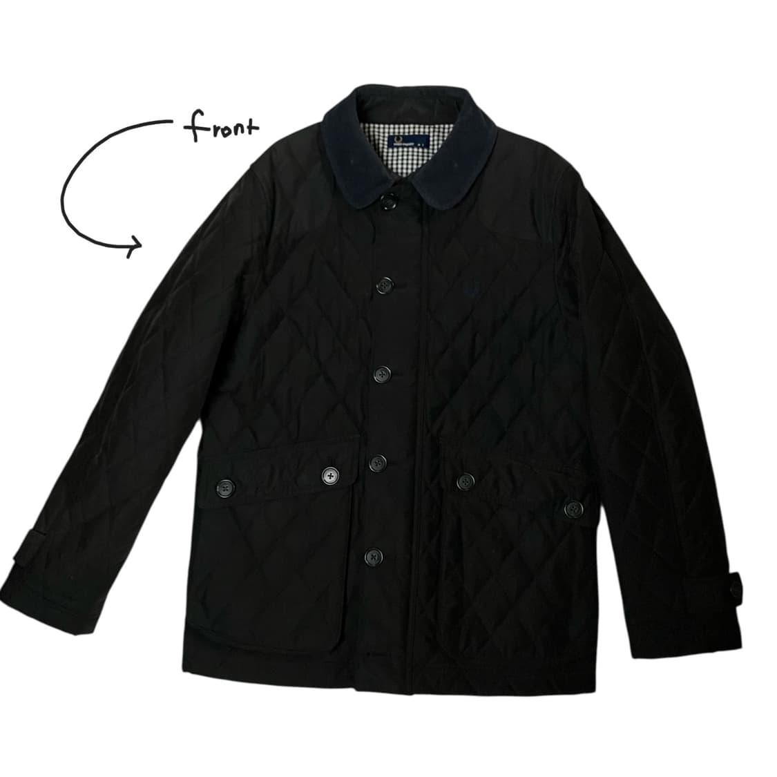 Fred Perry 프레드 페리 퀄팅 카라 점퍼 자켓 S 상품이미지2