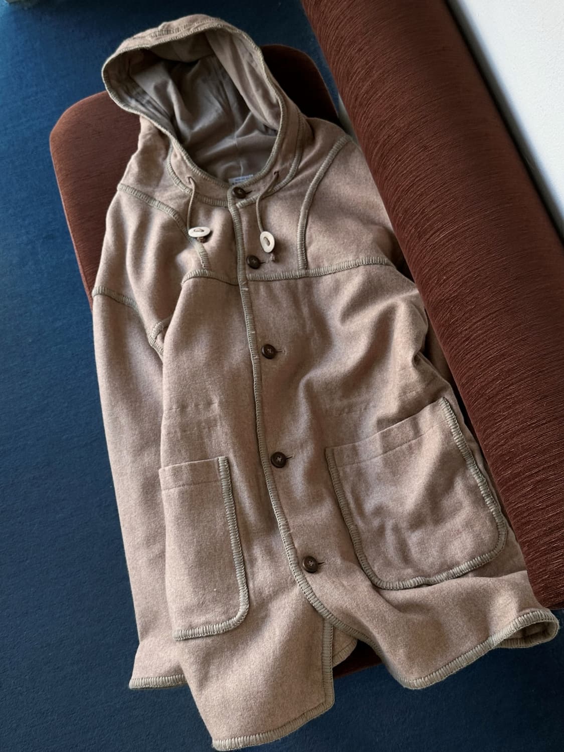 Wool felted hooded mid coat 상품이미지6