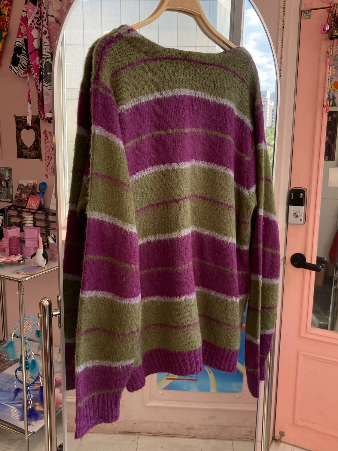 에스닉 배색 스트라이프 가디건 상품이미지4