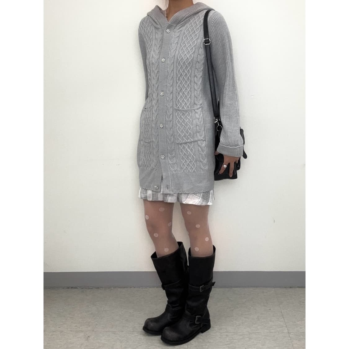 빈티지 니트 가디건 원피스 상품이미지3