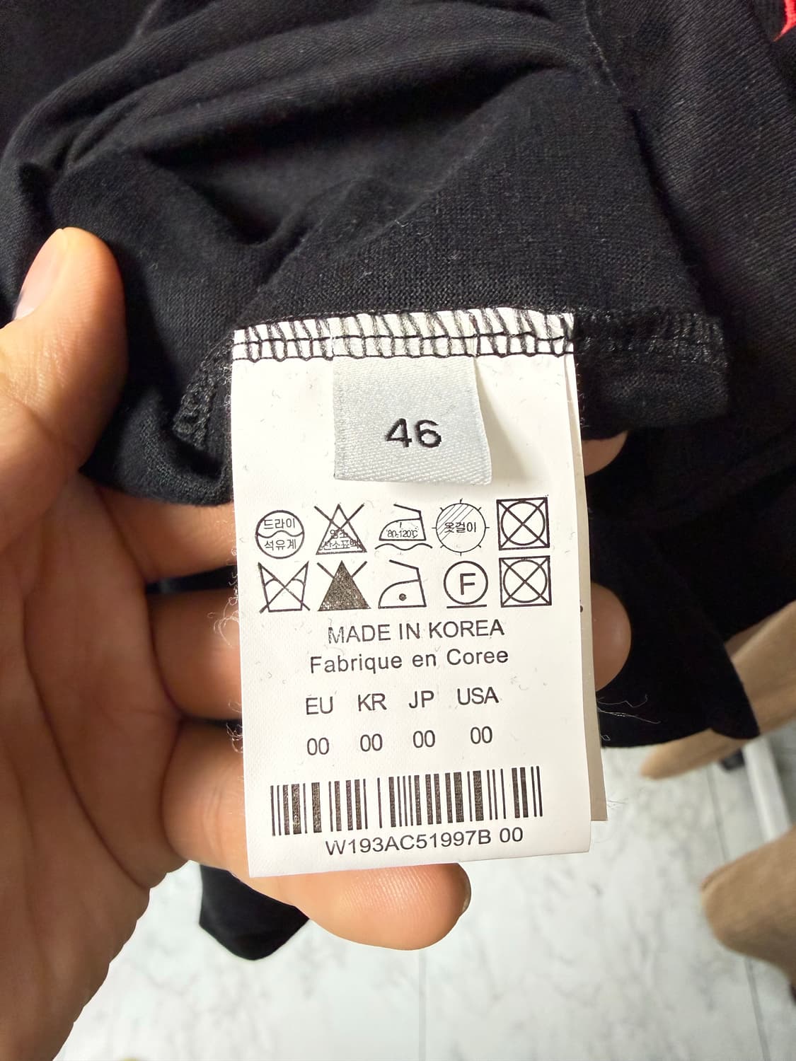 우영미 블랙 반팔티 46 실착(XL) 상품이미지6