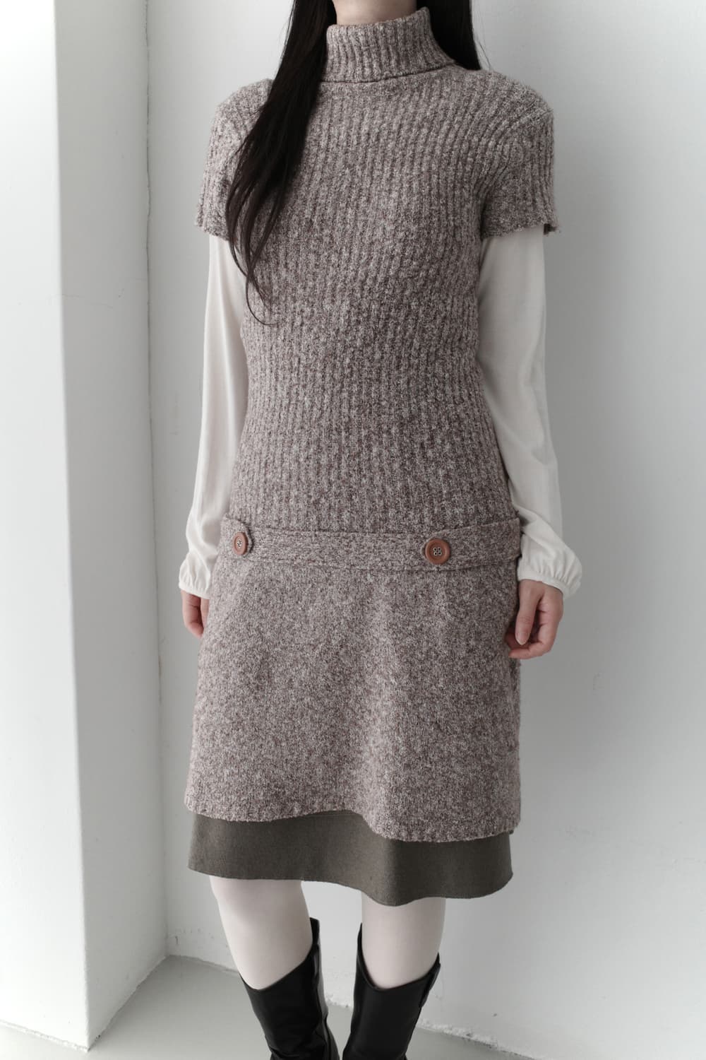 button half knit one-piece 상품이미지5