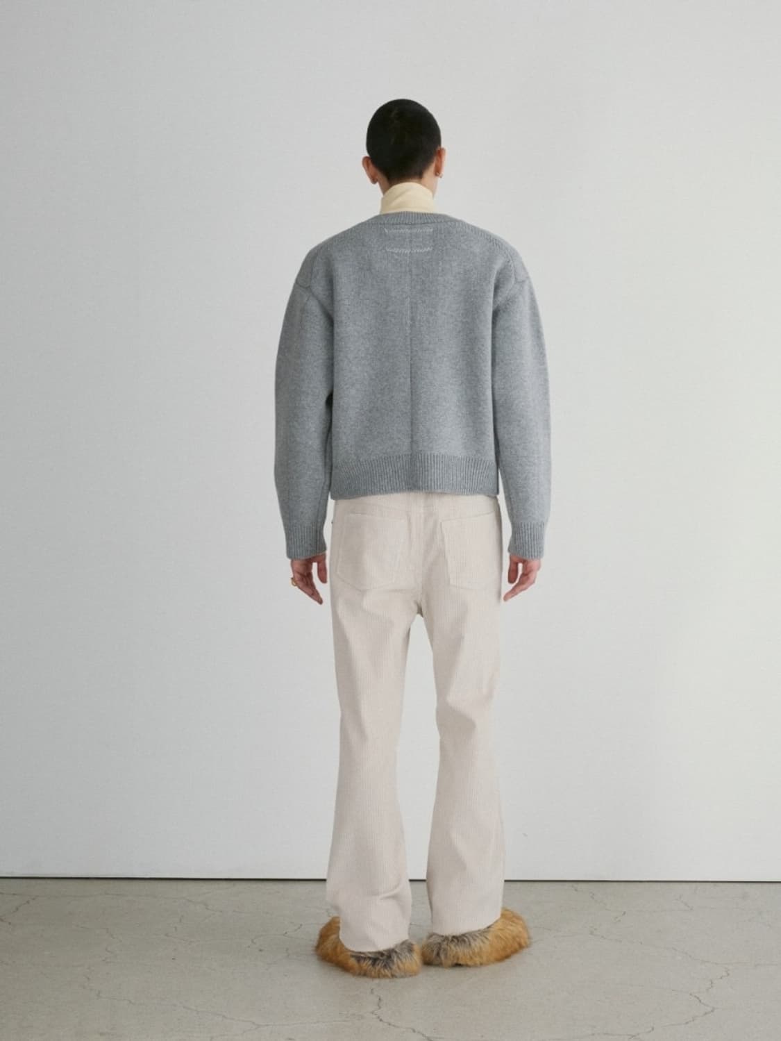 [할인] 렉토 24F/W 컴팩트 라운드 넥 스웨터 니트 그레이 상품이미지4