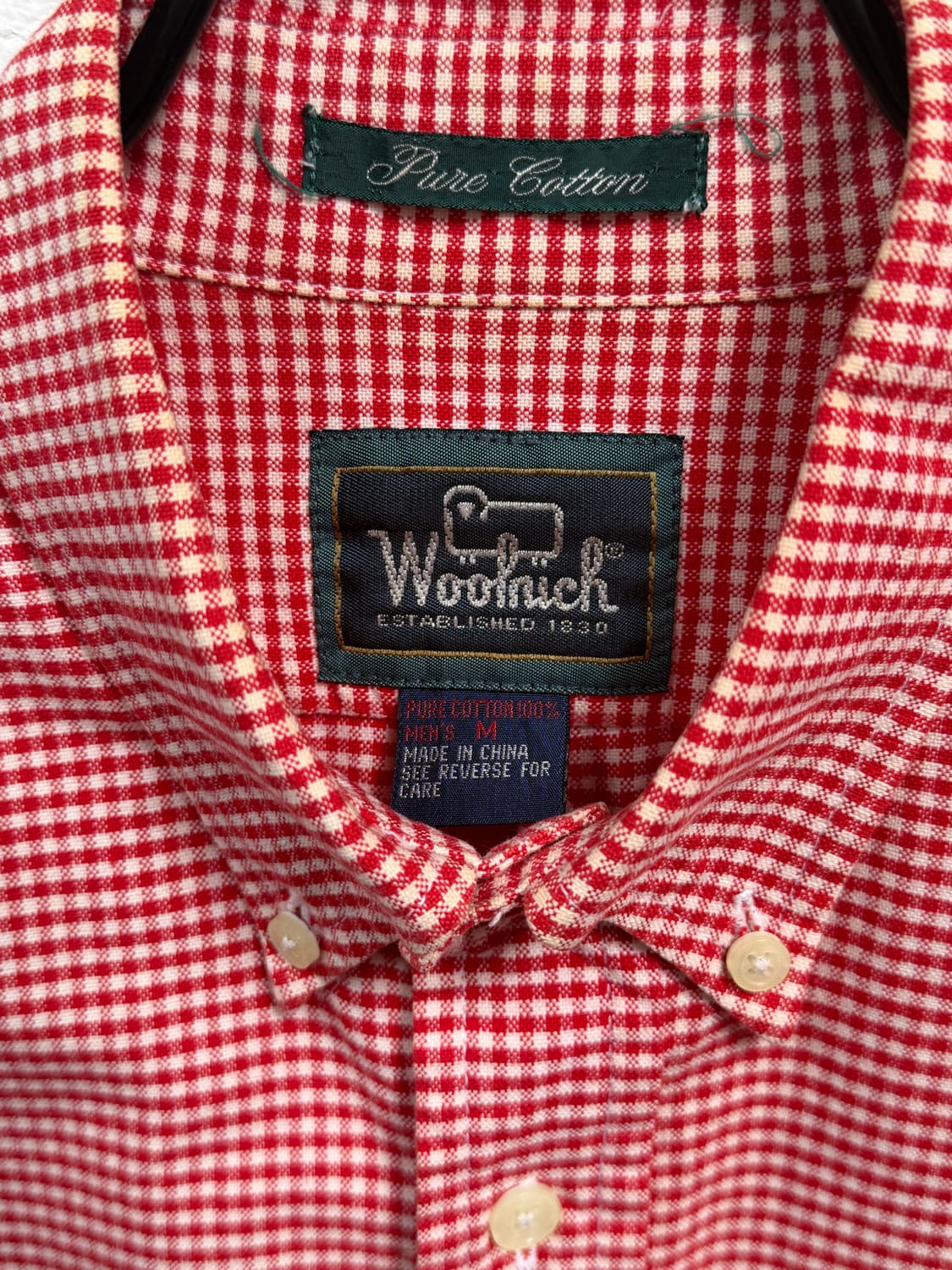 Woolrich 울리치 레드 깅엄 체크 버튼 다운 셔츠 M 상품이미지2