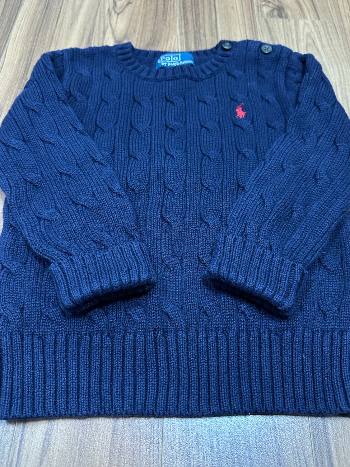 폴로 랄프로렌 베이비 네이비 꽈배기 니트 24M 상품이미지5
