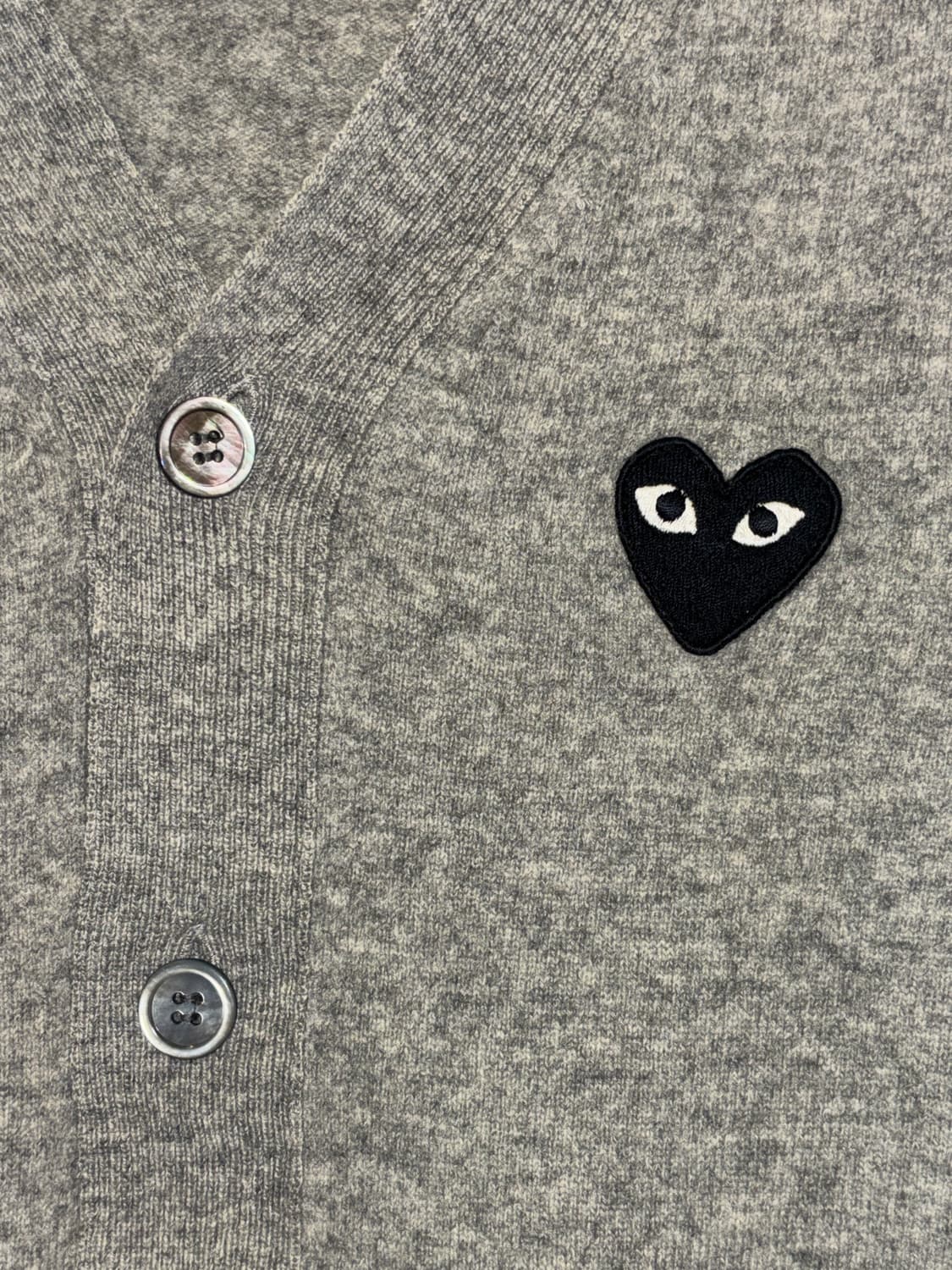 정품 꼼데가르송 플레이 가디건 그레이 S 상품이미지3