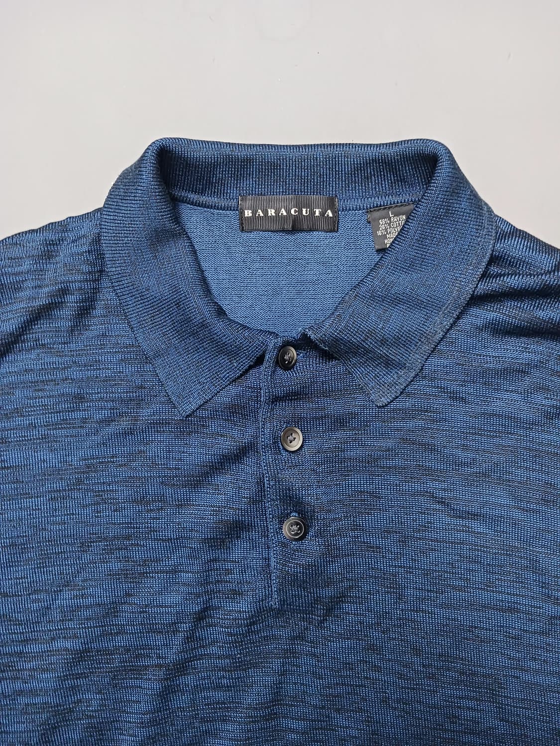 [L] 빈티지 블루 멜란지 긴팔 폴로 니트 상품이미지2