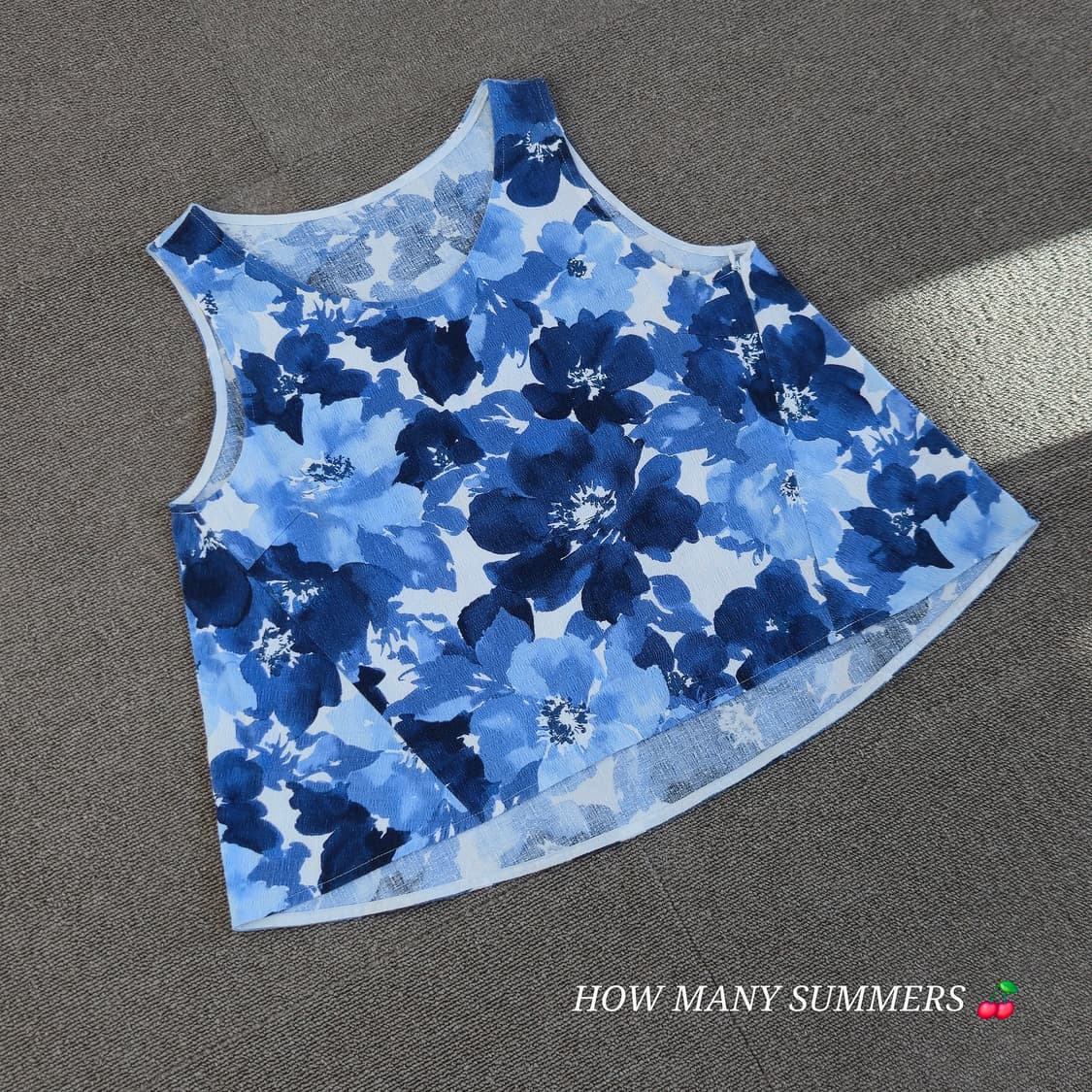 Adam et Rope 블루 패턴 슬리브리스 상품이미지5