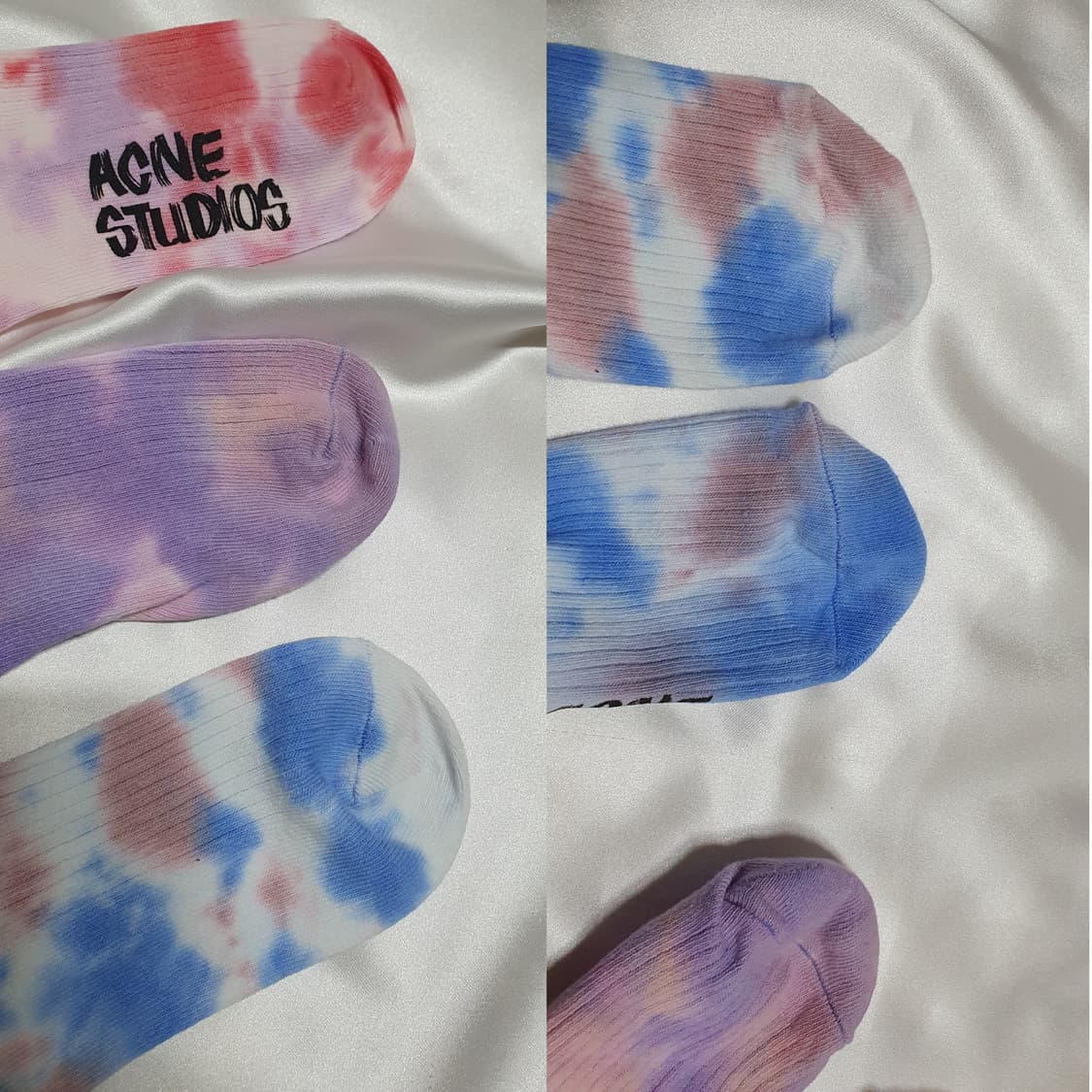 아크네 레드 퍼플 블루 물나염 타이다이 롱 삭스 무릎양말 긴양말 상품이미지8