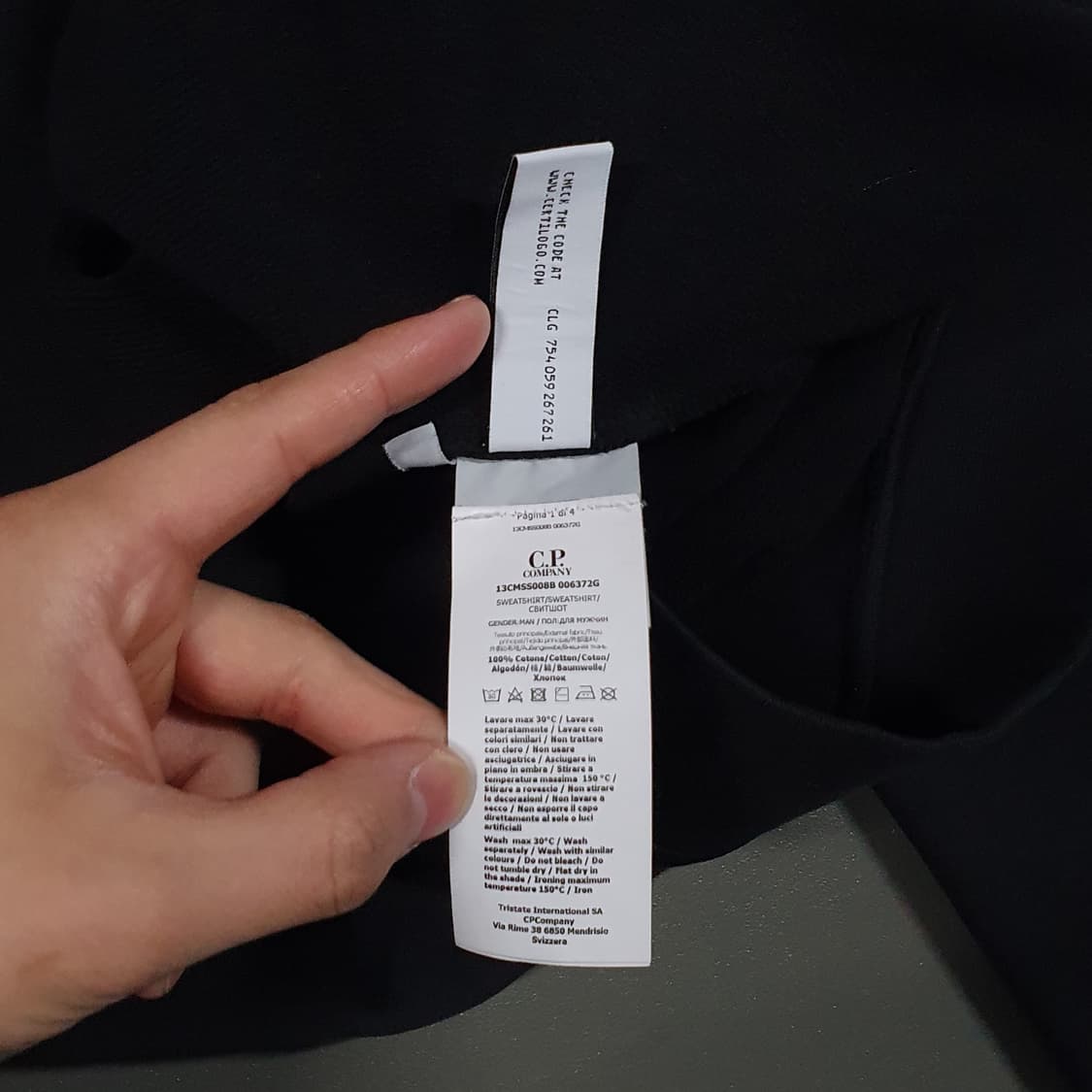 씨피컴퍼니 신형 22FW 디아고날 플리스 로고 맨투맨 스웻셔츠 블랙 XL 상품이미지8