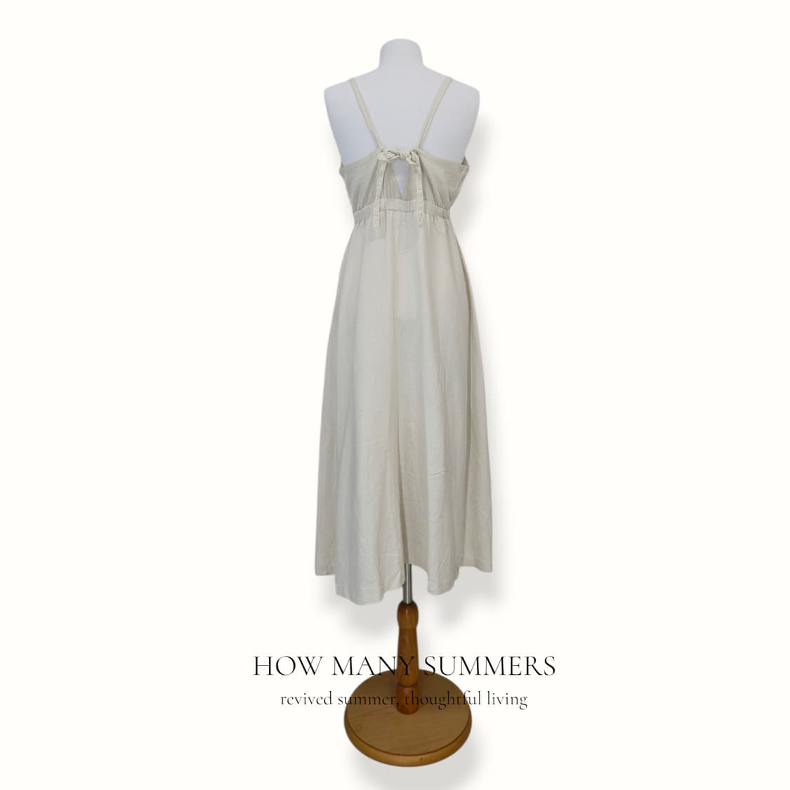 린넨 버튼 롱 원피스 아이보리 나시 뷔스티에 A라인 상품이미지3