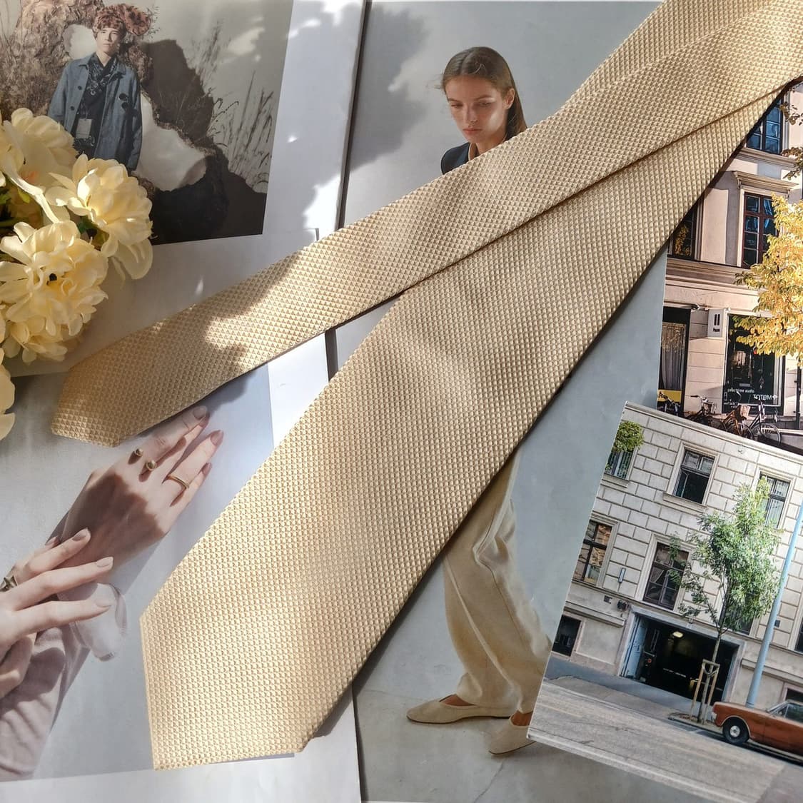 지안프랑코 페레 실크 텍스처 넥타이 8.5cm A+등급 A19684
 상품이미지4