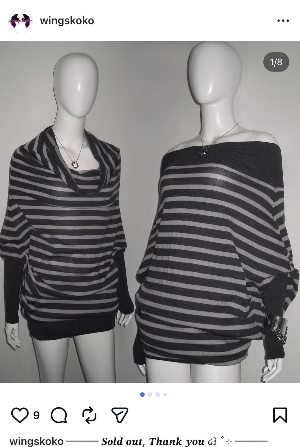 wingskoko 빈티지 락시크 오네갸루 스트라이프 오프숄더 원피스 상품이미지1