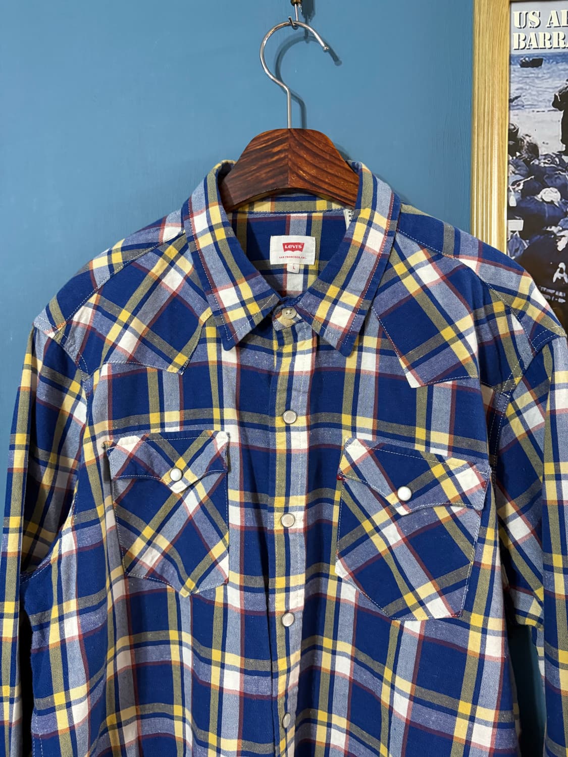 00‘s Levis Check Western  shirt. 상품이미지2