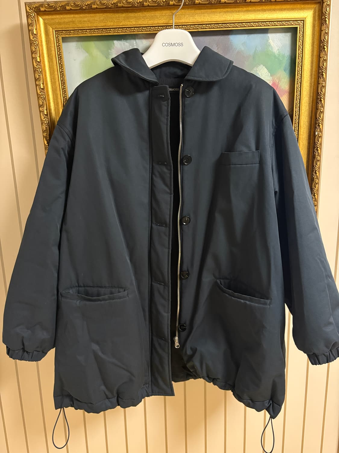 코스모스 cosmoss 셔링패딩 다크그린 상품이미지4