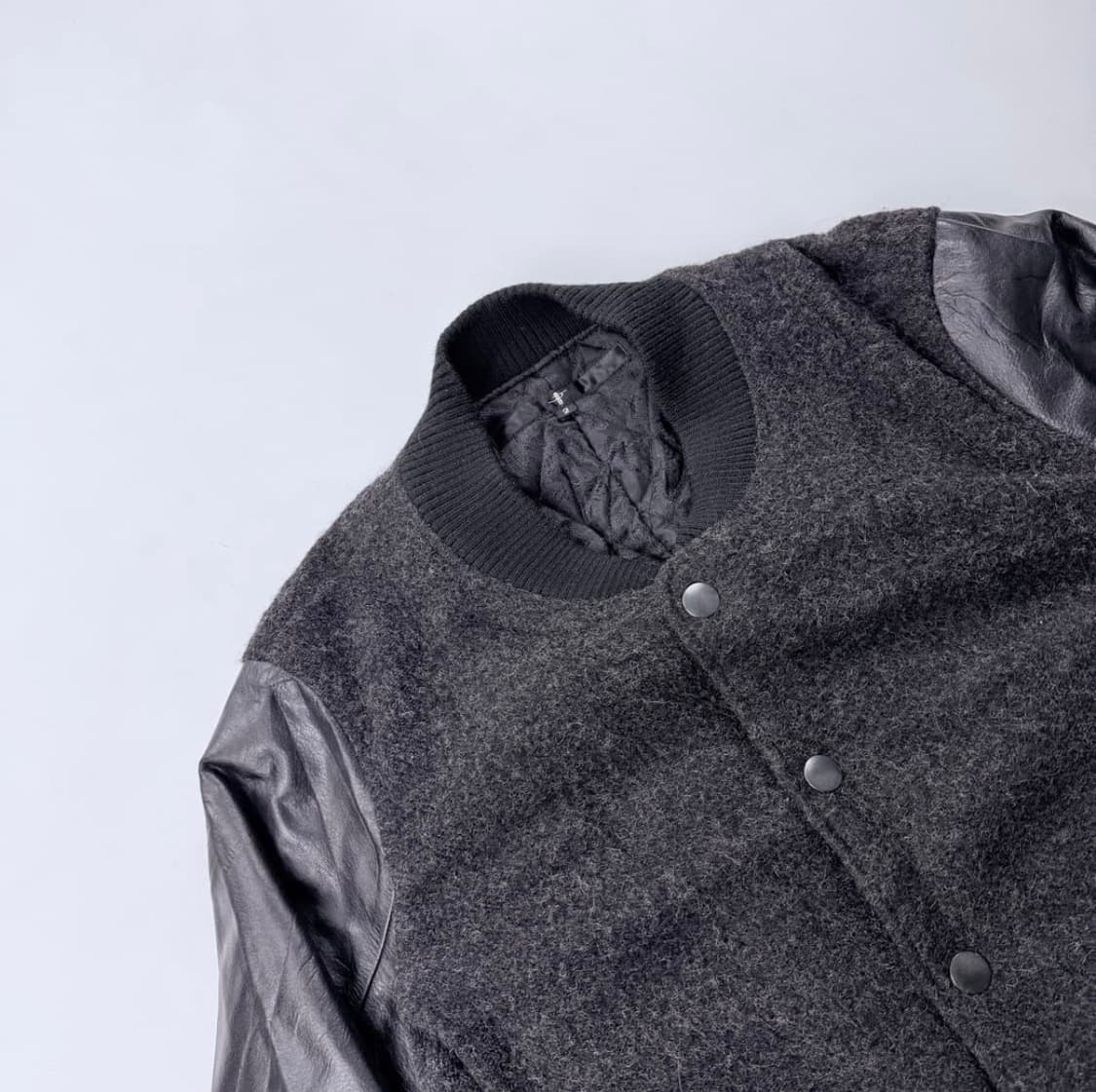 Nold 노아이디 리얼레더 울 바시티자켓 상품이미지2