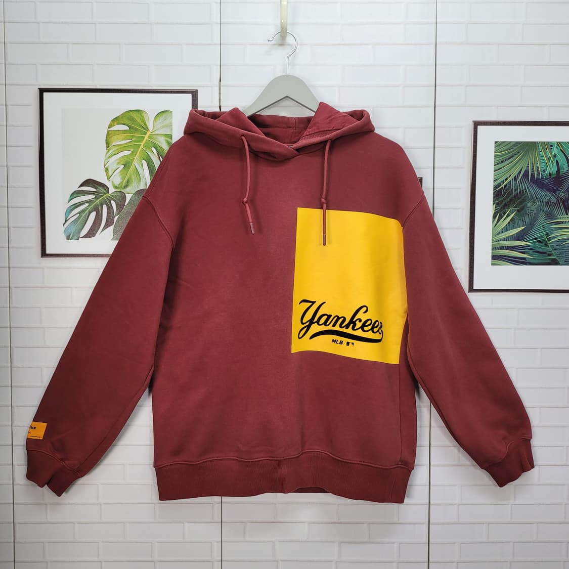 MLB 양키즈 컬러 박스 포이트 후드 긴팔 티셔츠 M/95사이즈 상품이미지2