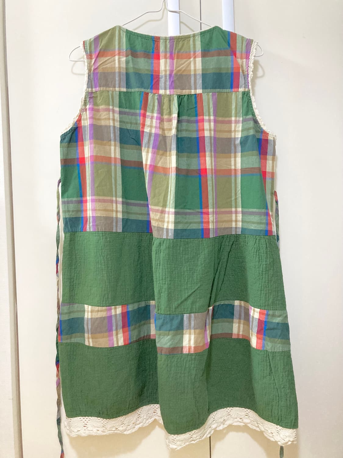 모리걸 체크 원피스 그린 상품이미지2