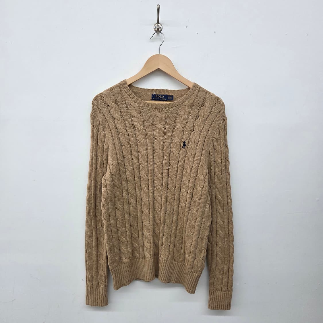 폴로 랄프로렌 꽈배기 니트 베이지 여L 상품이미지1