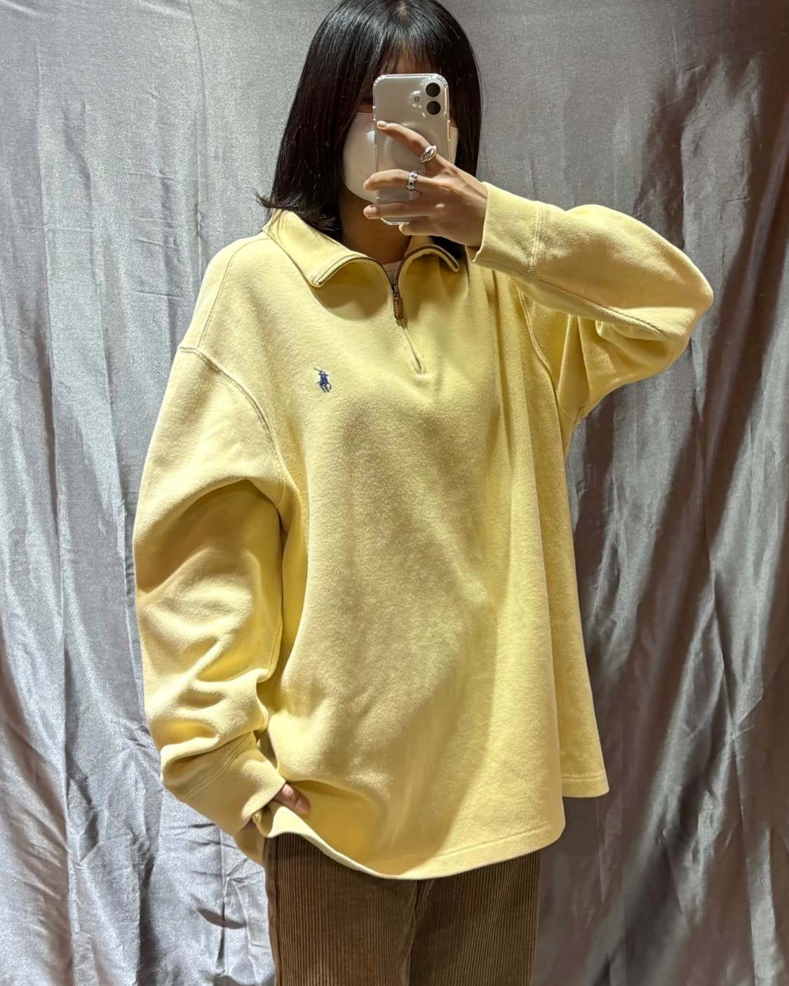 XL 폴로랄프로렌 옐로우 반집업 니트 상품이미지1