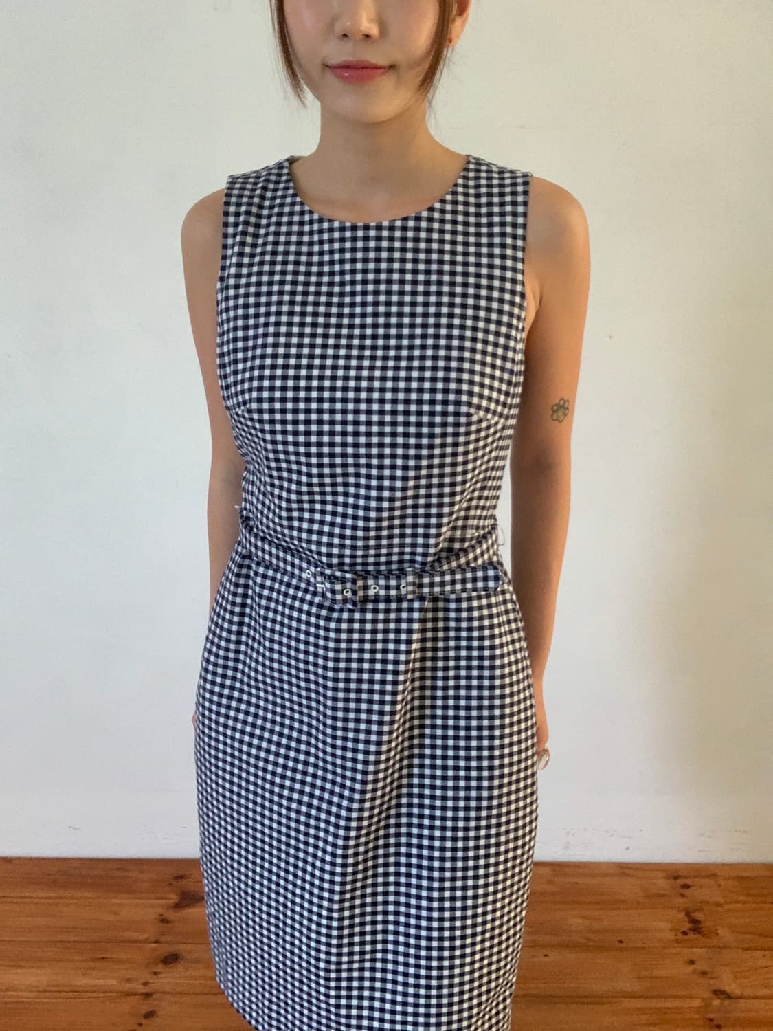 Check Belt Midi Dress 상품이미지5